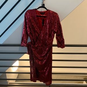 New Red Sequined Eloquii Dress